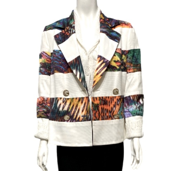 Escada Couture Multi Color Blazer Size 40 - Picture 10 of 16